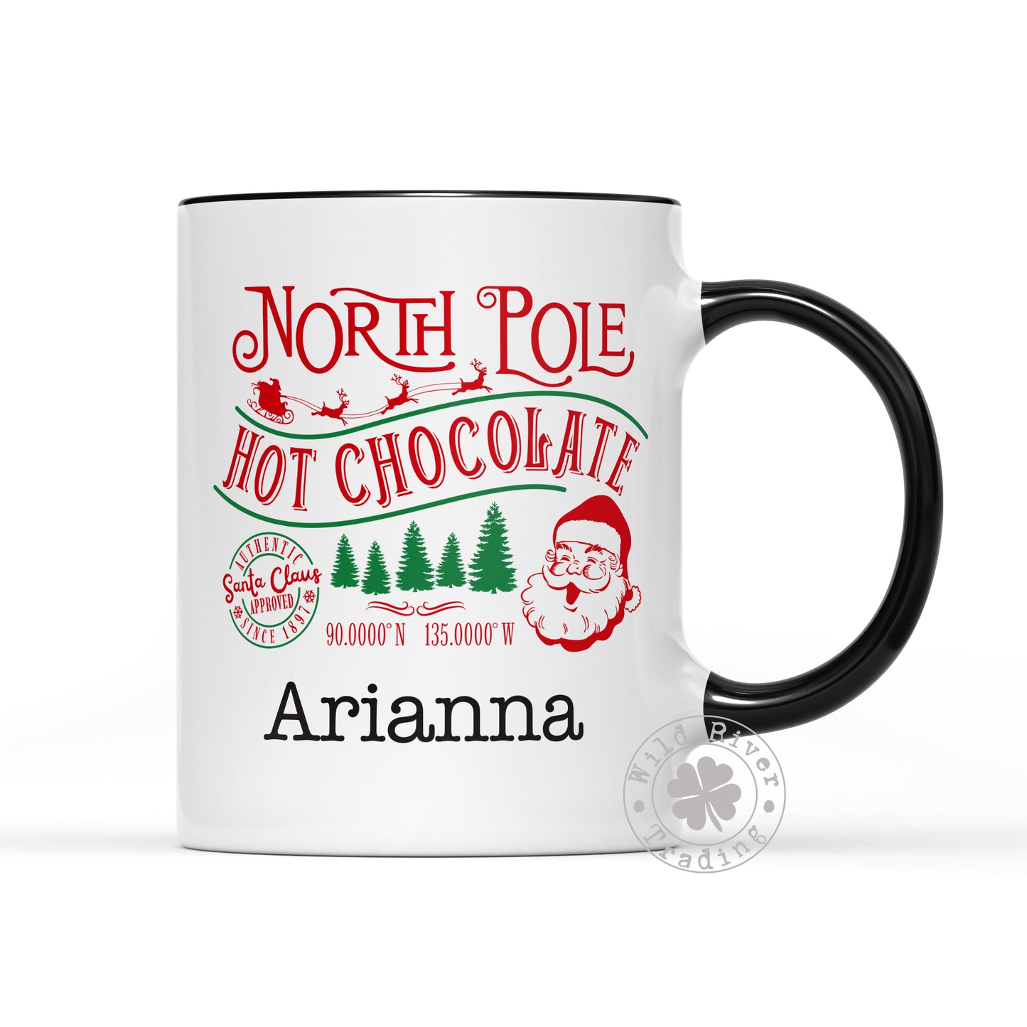 North Pole Hot Chocolate Personalized Christmas Mug